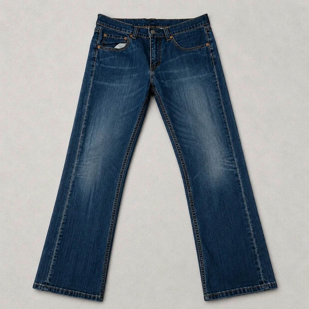 Levis 527 Jeans Mens 34x30 Slim Bootcut Blue Denim Medium Wash Stretch Casual